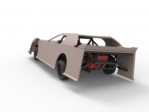 Dirt Modified Super stock car while turning Scale 1 to 25 3D Baskı Modeli