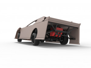 Dirt Modified Super stock car while turning Scale 1 to 25 3D Baskı Modeli