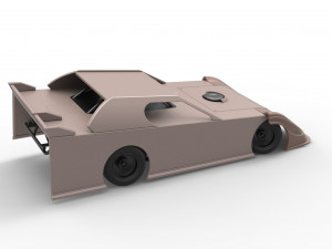 Dirt Modified Super stock car while turning Scale 1 to 25 3D Baskı Modeli