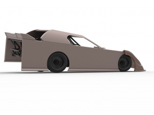 Dirt Modified Super stock car while turning Scale 1 to 25 3D Baskı Modeli