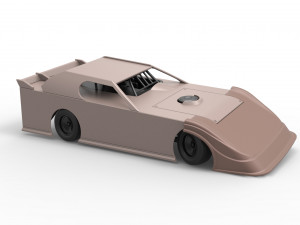Dirt Modified Super stock car while turning Scale 1 to 25 3D Baskı Modeli