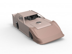 Dirt Modified Super stock car while turning Scale 1 to 25 3D Baskı Modeli