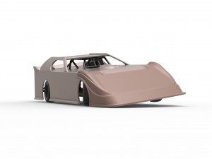 Dirt Modified Super stock car while turning Scale 1 to 25 3D Baskı Modeli