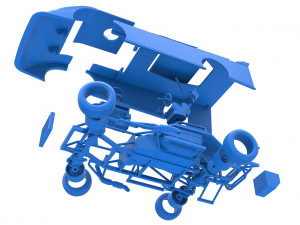 Dirt Modified Super stock car while turning Scale 1 to 25 3D Baskı Modeli