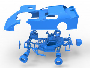 Dirt Modified Super stock car while turning Scale 1 to 25 3D Baskı Modeli