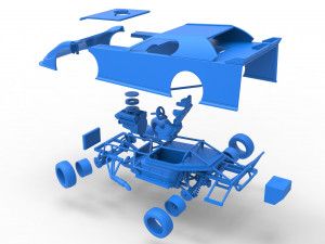 Dirt Modified Super stock car while turning Scale 1 to 25 3D Baskı Modeli