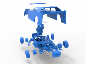 Dirt Modified Super stock car while turning Scale 1 to 25 3D Baskı Modeli