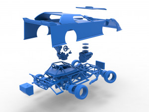Dirt Modified Super stock car while turning Scale 1 to 25 3D Baskı Modeli
