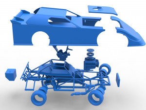 Dirt Modified Super stock car while turning Scale 1 to 25 3D Baskı Modeli