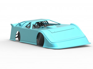 Super Dirt Late model while turning Scale 1 to 25 3D Print Model