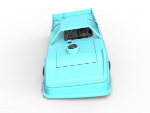 Super Dirt Late model while turning Scale 1 to 25 3D Print Model