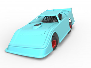 Super Dirt Late model while turning Scale 1 to 25 3D Print Model