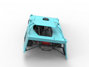 Super Dirt Late model while turning Scale 1 to 25 3D Print Model