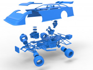 Super Dirt Late model while turning Scale 1 to 25 3D Print Model