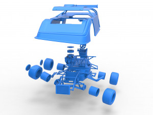 Super Dirt Late model while turning Scale 1 to 25 3D Print Model