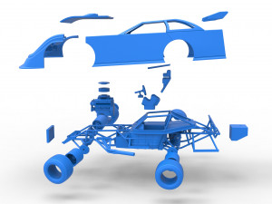 Super Dirt Late model while turning Scale 1 to 25 3D Print Model