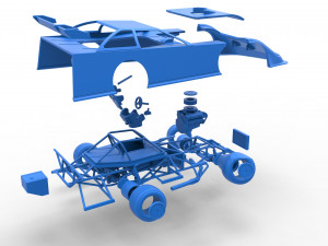 Super Dirt Late model while turning Scale 1 to 25 3D Print Model