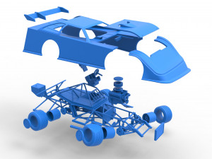 Super Dirt Late model while turning Scale 1 to 25 3D Print Model