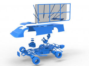 Super Dirt Late model with side wing Scale 1 to 25 3D Принт Модель