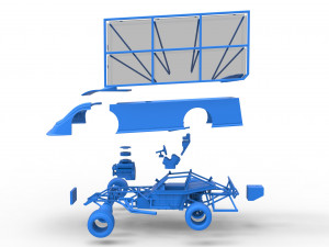 Super Dirt Late model with side wing Scale 1 to 25 3D Принт Модель