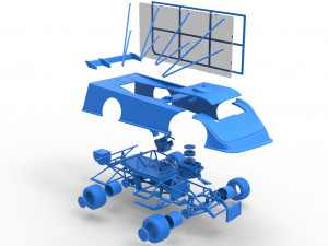 Super Dirt Late model with side wing Scale 1 to 25 3D Принт Модель