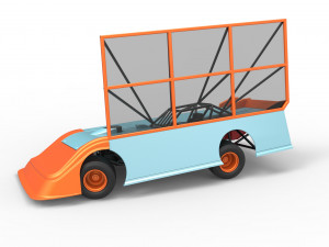 Super Dirt Late model with side wing while turning Scale 1 to 25 3D Print Model