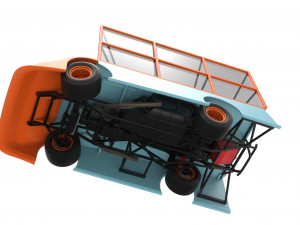 Super Dirt Late model with side wing while turning Scale 1 to 25 Model Cetak 3D