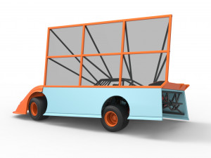 Super Dirt Late model with side wing while turning Scale 1 to 25 Model Cetak 3D