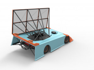 Super Dirt Late model with side wing while turning Scale 1 to 25 Model Cetak 3D