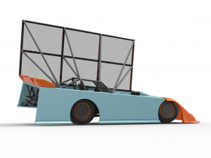 Super Dirt Late model with side wing while turning Scale 1 to 25 Model Cetak 3D