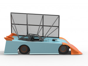 Super Dirt Late model with side wing while turning Scale 1 to 25 Model Cetak 3D