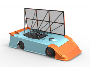 Super Dirt Late model with side wing while turning Scale 1 to 25 Model Cetak 3D