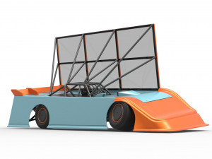 Super Dirt Late model with side wing while turning Scale 1 to 25 Model Cetak 3D