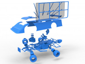 Super Dirt Late model with side wing while turning Scale 1 to 25 Model Cetak 3D