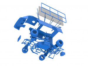 Super Dirt Late model with side wing while turning Scale 1 to 25 Model Cetak 3D
