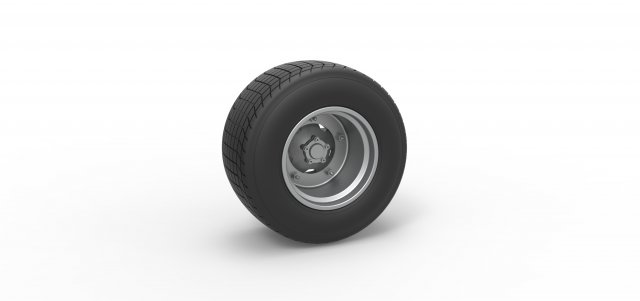 Wheel of Vintage Dirt race car V1 Scale 1 to 25 Modello di stampa 3D .c4d .max .obj .3ds .fbx .stl .blend 