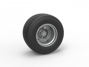 Wheel of Vintage Dirt race car V1 Scale 1 to 25 Modelo de Impressão 3D