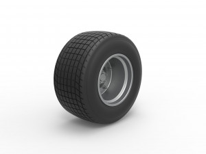 Wheel of Vintage Dirt race car V1 Scale 1 to 25 Modello di stampa 3D
