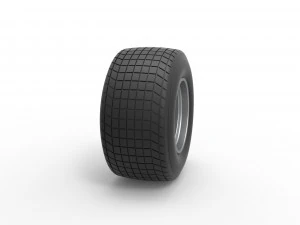 Wheel of Vintage Dirt race car V1 Scale 1 to 25 3D Print Model