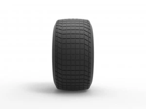 Wheel of Vintage Dirt race car V1 Scale 1 to 25 3D Print Model