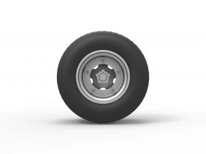 Wheel of Vintage Dirt race car V1 Scale 1 to 25 3D Print Model