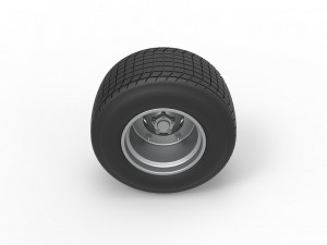 Wheel of Vintage Dirt race car V1 Scale 1 to 25 Modello di stampa 3D
