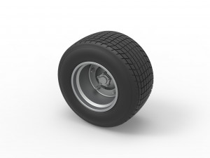 Wheel of Vintage Dirt race car V1 Scale 1 to 25 Modello di stampa 3D