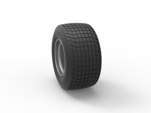 Wheel of Vintage Dirt race car V1 Scale 1 to 25 Modello di stampa 3D