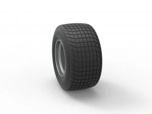 Wheel of Vintage Dirt race car V1 Scale 1 to 25 3D Print Model