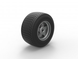 Wheel of Vintage Dirt race car V1 Scale 1 to 25 Modello di stampa 3D