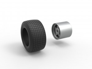 Wheel of Vintage Dirt race car V1 Scale 1 to 25 Modello di stampa 3D