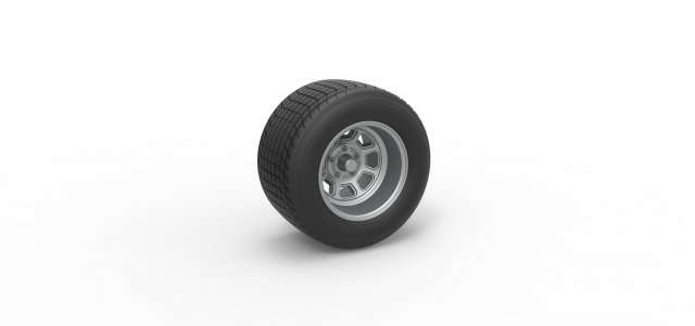 Wheel of Vintage Dirt race car V2 Scale 1 to 25 3D 打印模型 .c4d .max .obj .3ds .fbx .stl .blend 