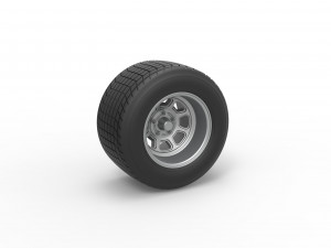 Wheel of Vintage Dirt race car V2 Scale 1 to 25 3D प्रिंट मॉडल