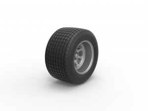 Wheel of Vintage Dirt race car V2 Scale 1 to 25 3D 打印模型